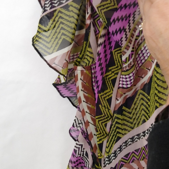 Forever21 Top Blouse Sheer Multi Color Size SP - Picture 4 of 8